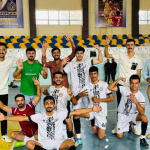 فريق كلية الفنون الجميلة لخماسي كرة القدم يصل الى النهائي بعد فوزة على فريق كلية العلوم